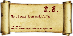 Mattesz Barnabás névjegykártya