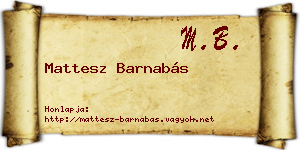 Mattesz Barnabás névjegykártya
